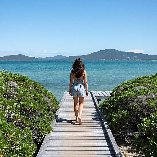 Woman Walking on Pier at Hayman Island