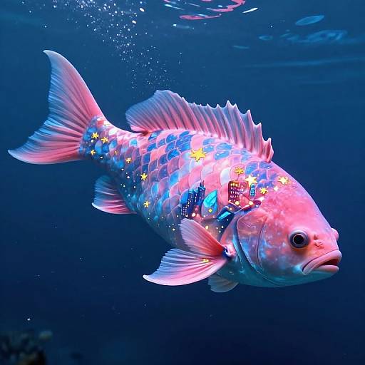 Cosmic Space-Fish with Luminous Cities