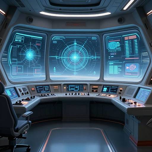 Futuristic Spaceship Bridge Interior