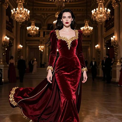 Glamorous Actress at Night Opera Gala