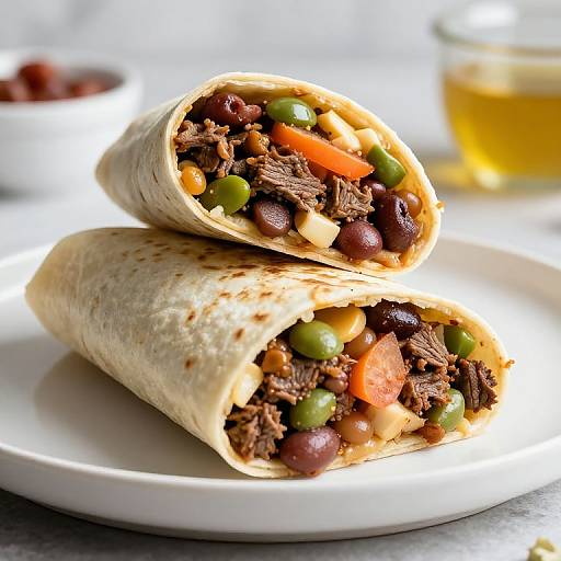Delicious Beef and Bean Burrito