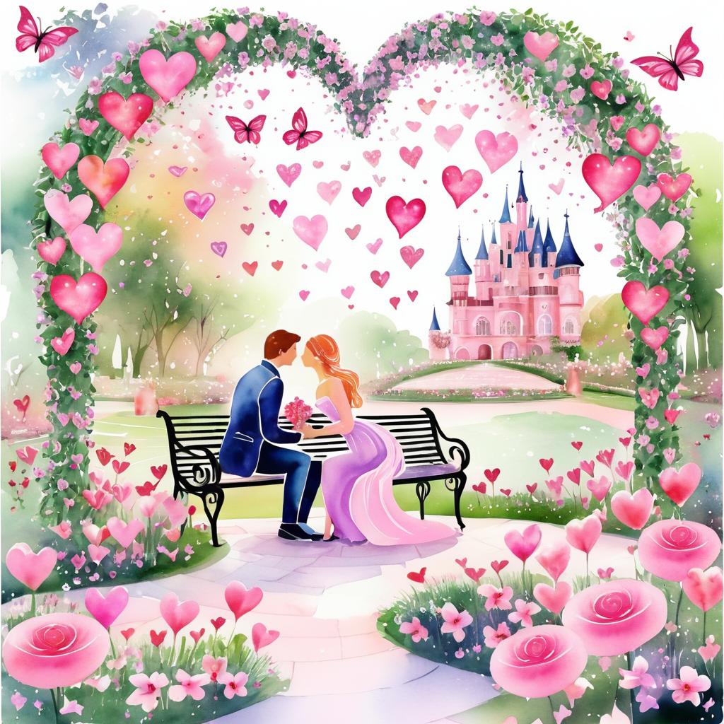 Enchanted Valentine's Day Garden Scene