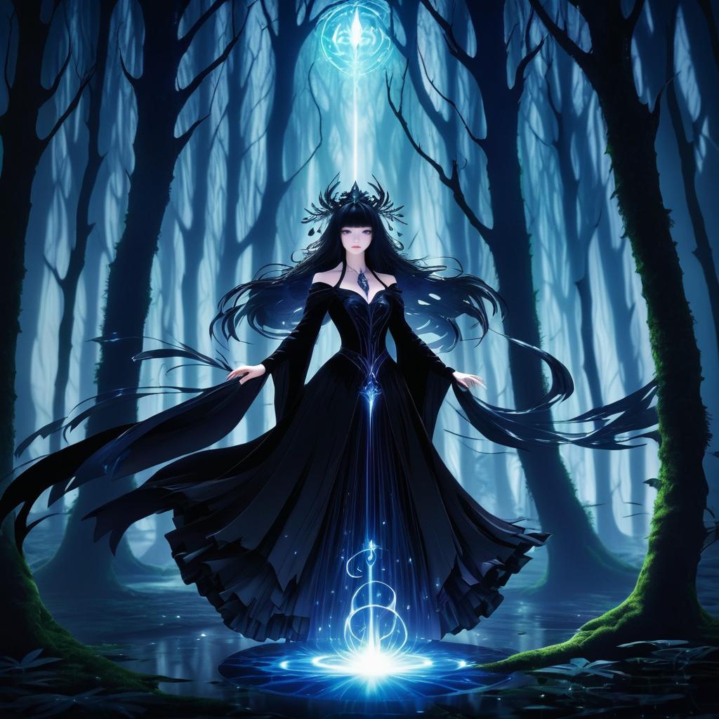 Mystical Sorceress in Enchanted Forest