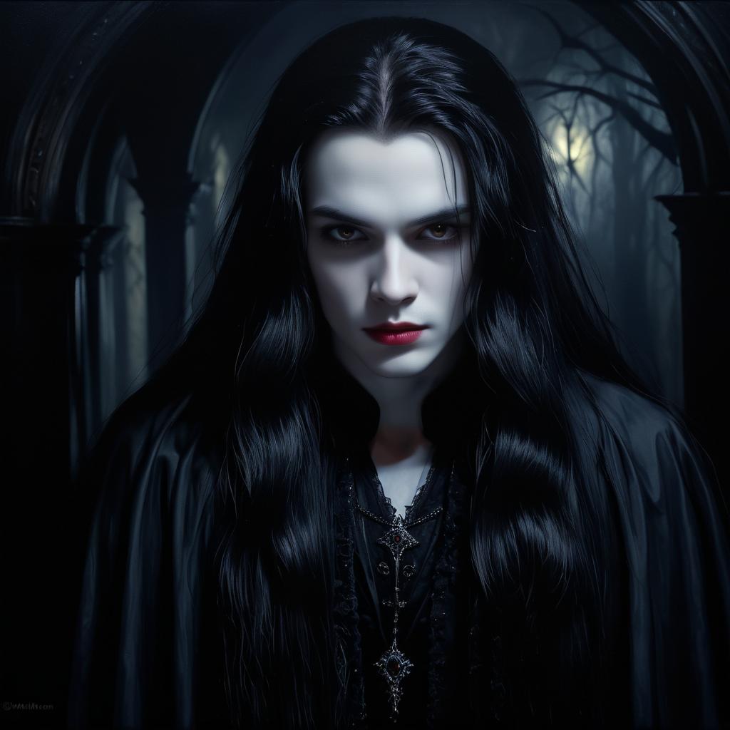 Eerie High-Quality Vampire Portrait