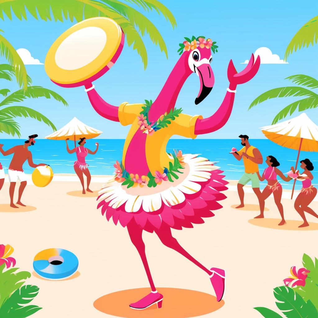 Flamingo Party: Tambourine Dance Delight