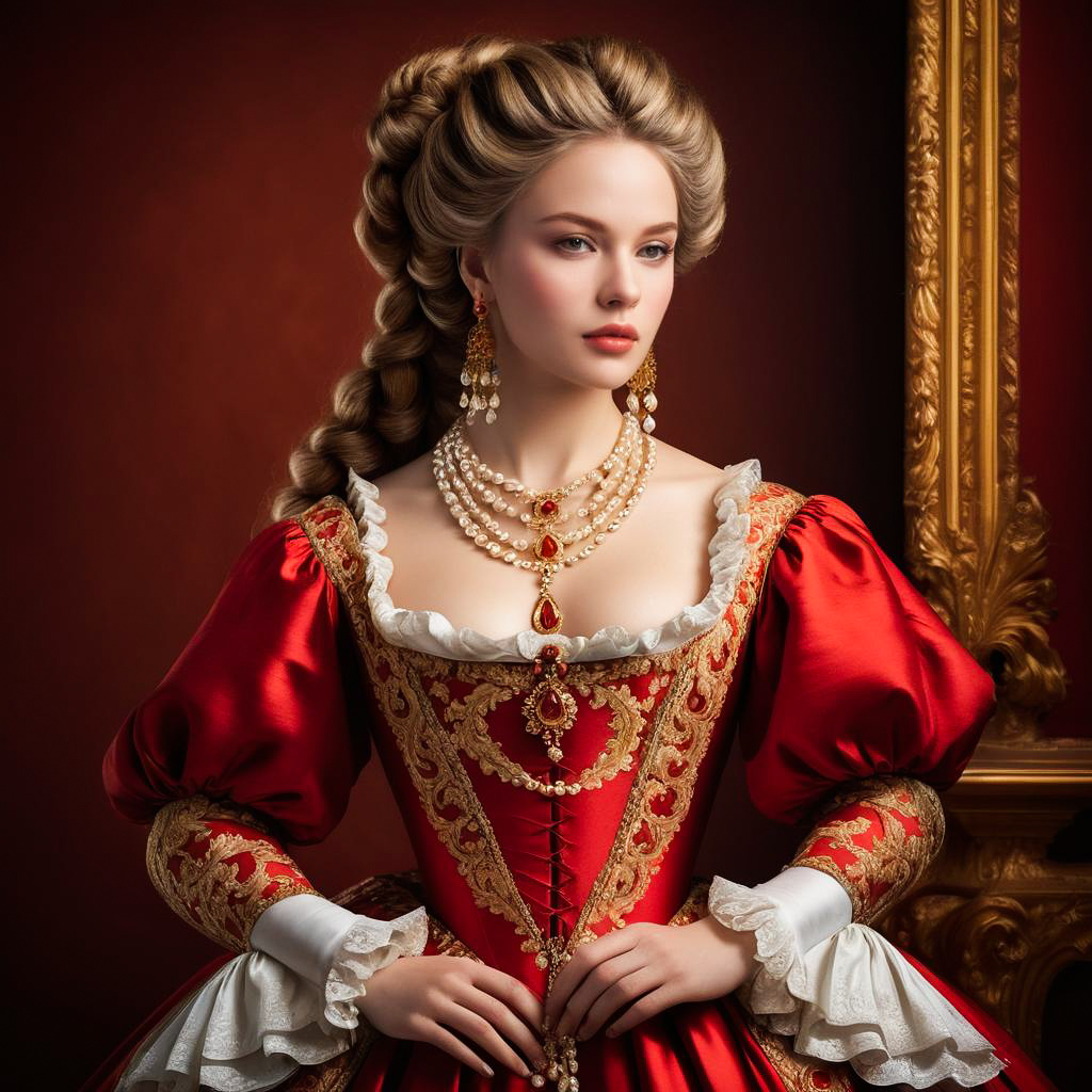 Elegant Noblewoman in Baroque Attire