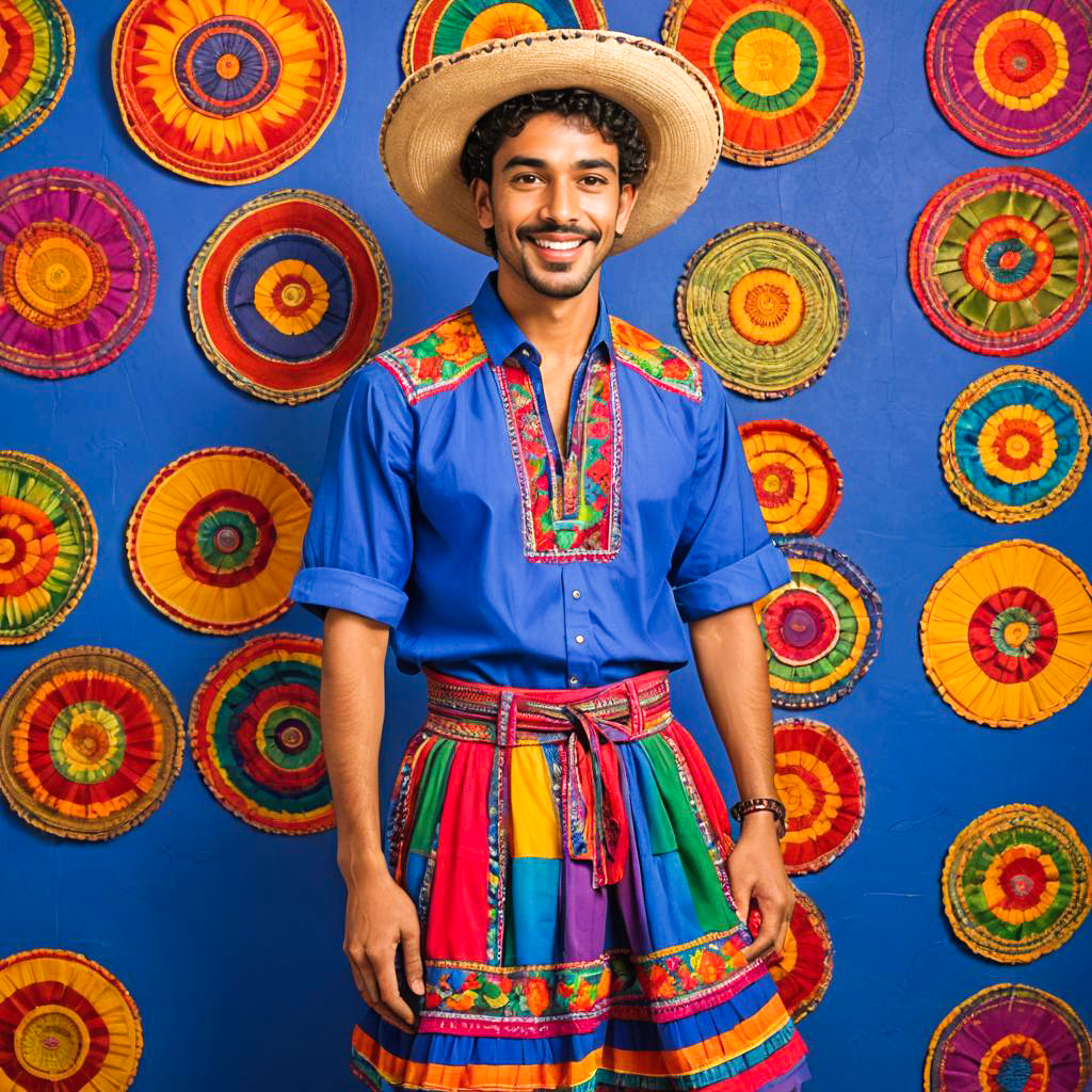 Vibrant Mexican Attire with Frida Kahlo Flair