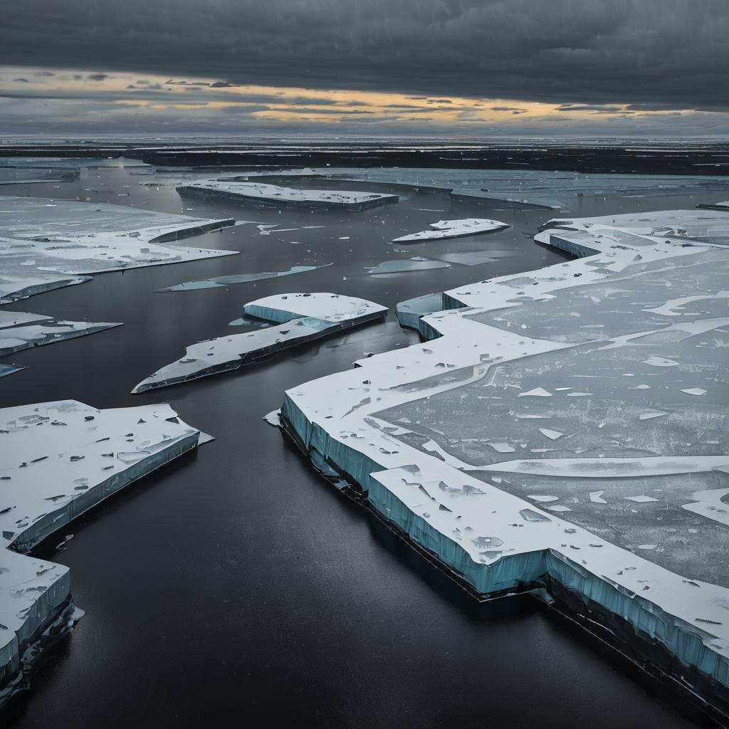 Aerial View of Iceberg Alley at Dusk