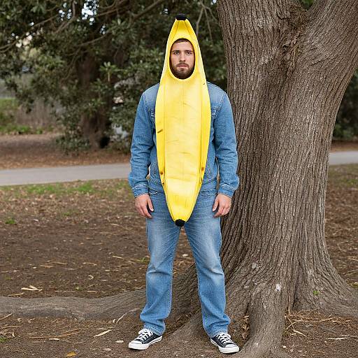 Man in Funny Banana Costume Outdoors