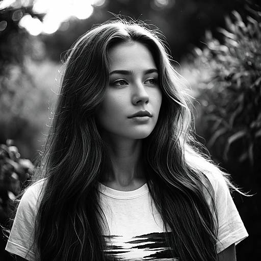 Impressionistic Portrait of Thoughtful Woman