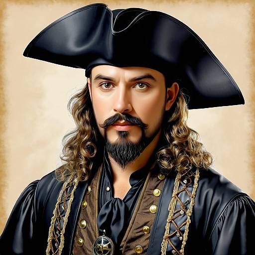 Portrait of Man in Historical Pirate Costume