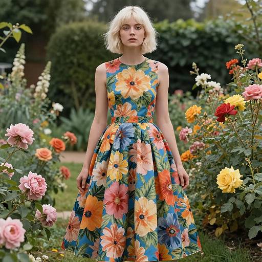 Whimsical Portrait in Lush Garden Setting