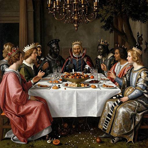 Royal Feast Aftermath in Renaissance Style