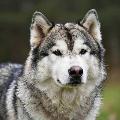 Detailed Alaskan Malamute Close-Up Portrait