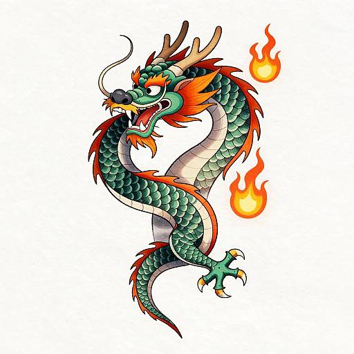 Modern-Traditional Chinese Dragon Tattoo