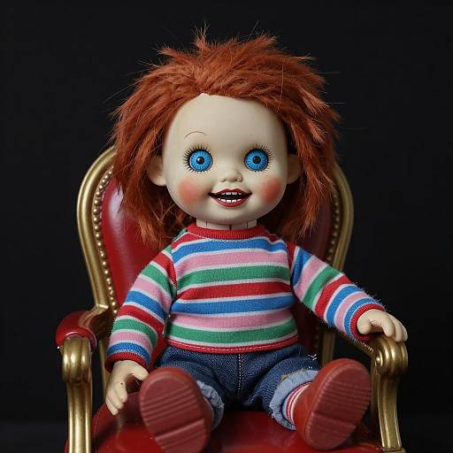 Creepy Doll with Stripes and Grin