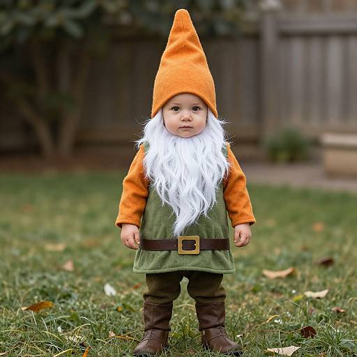Toddler in Garden Gnome Costume