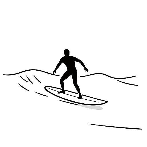 Minimalist Surfer on Longboard