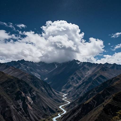 Surreal Inverted Mountain Landscape