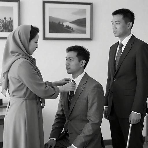 Elegant Indoor Portrait of Three Individuals