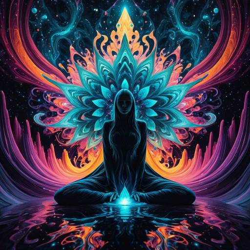 Surreal Woman in Mystical Color Flow