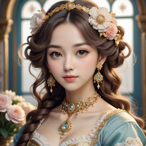 Elegant Anime Portrait of a Young Woman