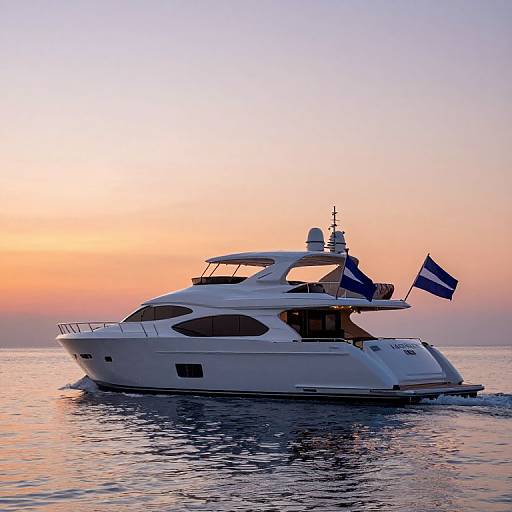 Luxurious Yacht Lucky Lady at Sunset