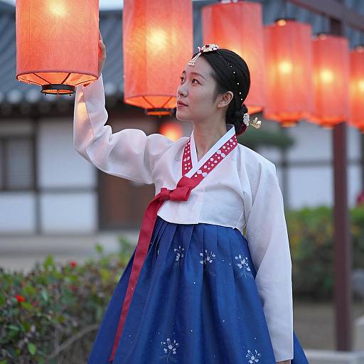 Elegant Asian Woman in Hanbok Portrait
