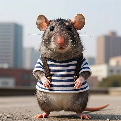 Mischievous Cartoon Rat Character