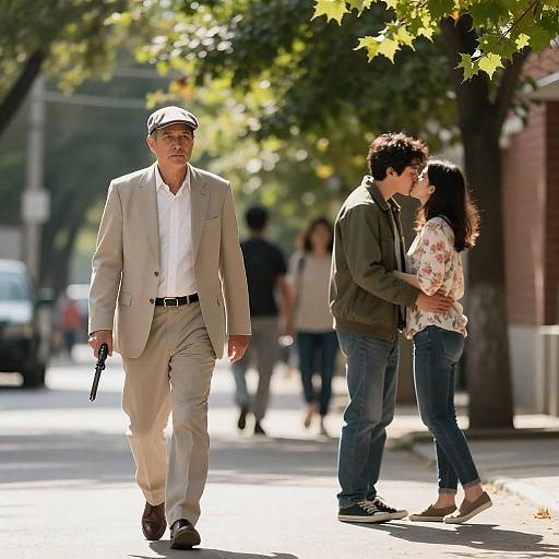 Sunny Alley Encounter with Characters