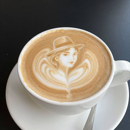 Elegant Woman Portrait Latte Art