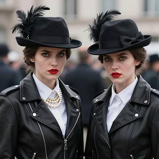 Dramatic Portrait of Two Fashionable Women