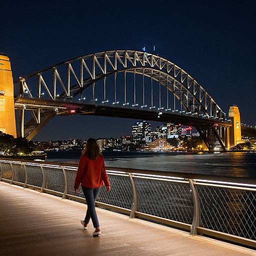 Nighttime Sydney Harbour Bridge Scene