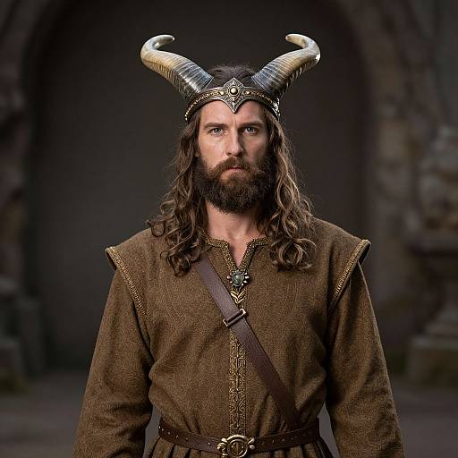 Renaissance Druid with Horned Headpiece