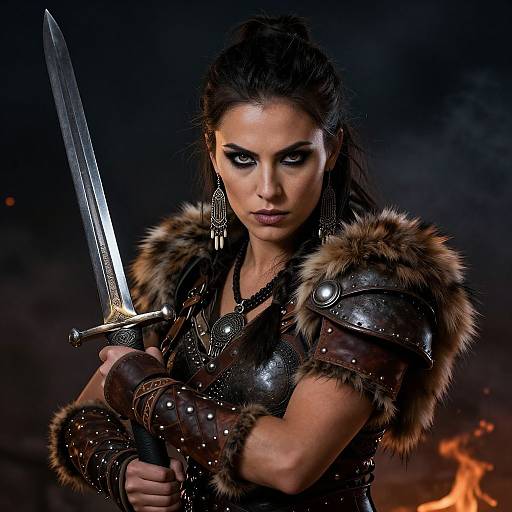 Fierce Barbarian Warrior Portrait