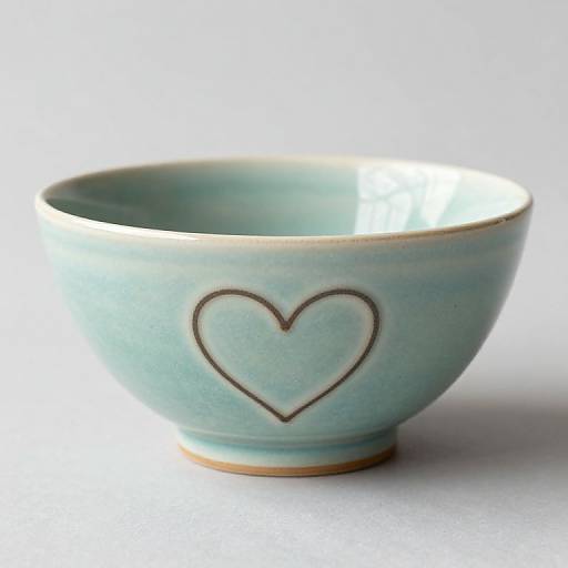 Handcrafted Ceramic Bowl with Heart Design