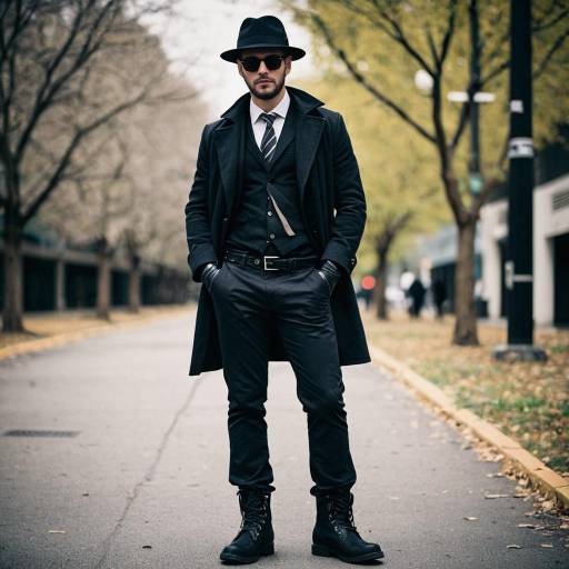 Man in Mafia Style Outfit with Fedora and Sunglasses