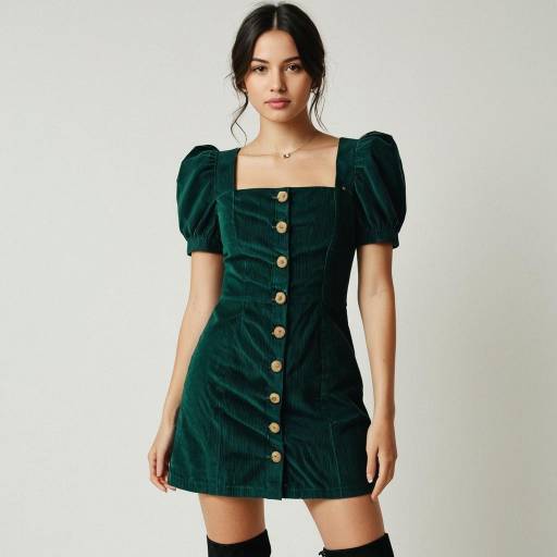 Emerald Green Mini Dress with Combat Boots