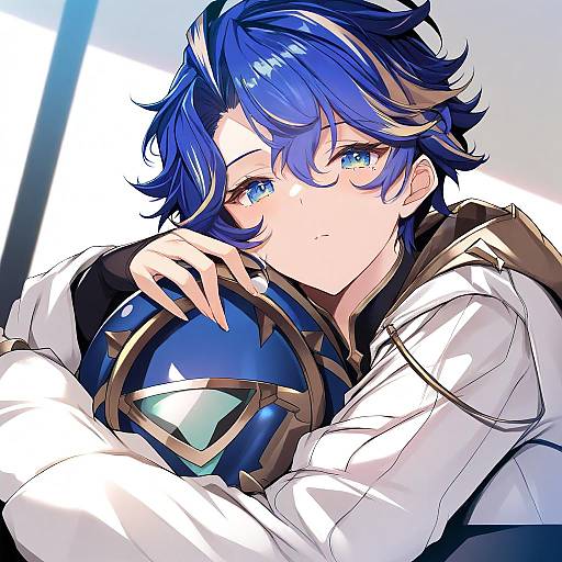 Illustration of Astel leda, holostars in the style of Torisan