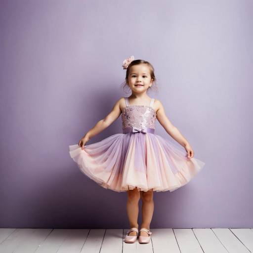 Little Girl in Purple Tulle Dress