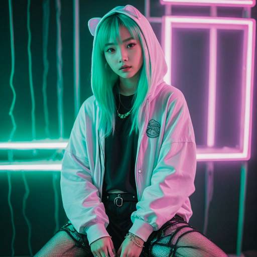 Stylish Otaku in Pastel Goth Outfit