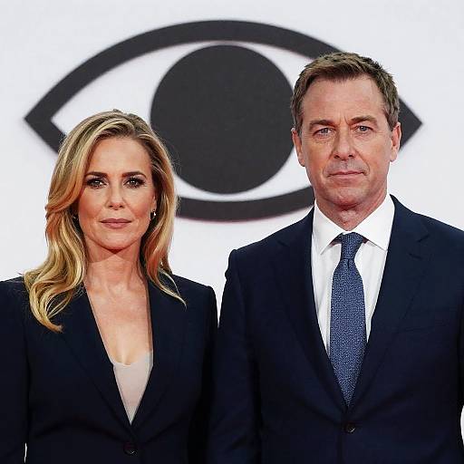 Couple Portrait with Eye Symbol Background