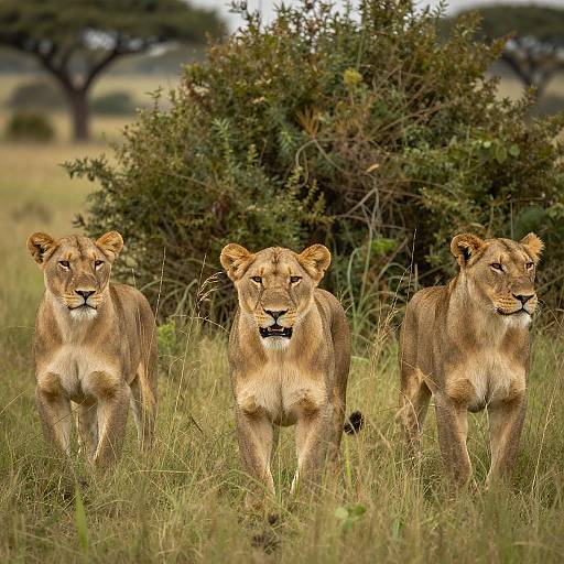 Serene Lions in Savanna Landscape