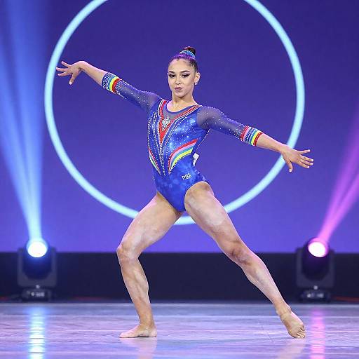 Female Gymnast Performing on Stage