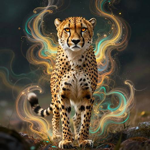 Surreal Majestic Cheetah with Ethereal Energy
