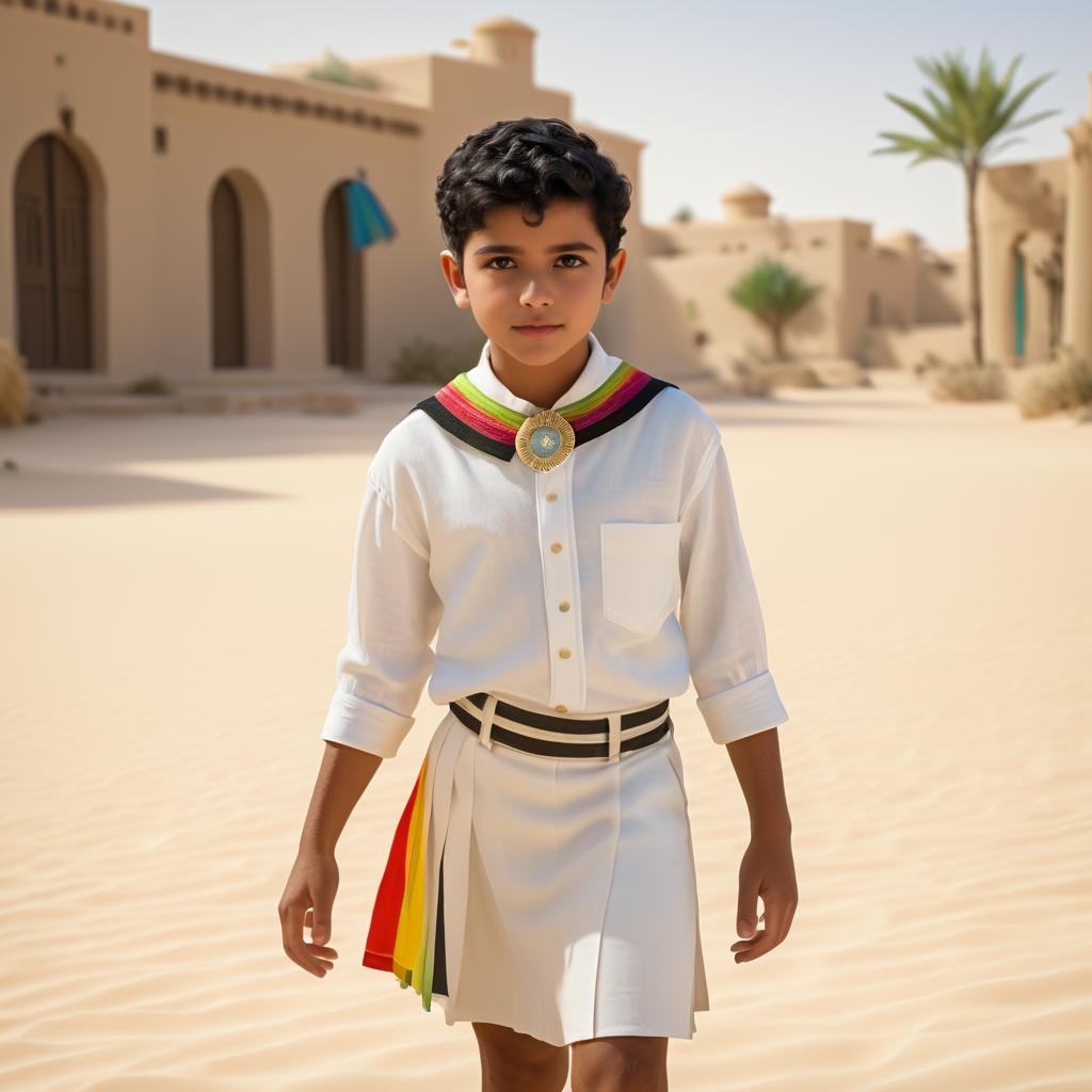 Photorealistic Portrait of Young Egyptian Boy