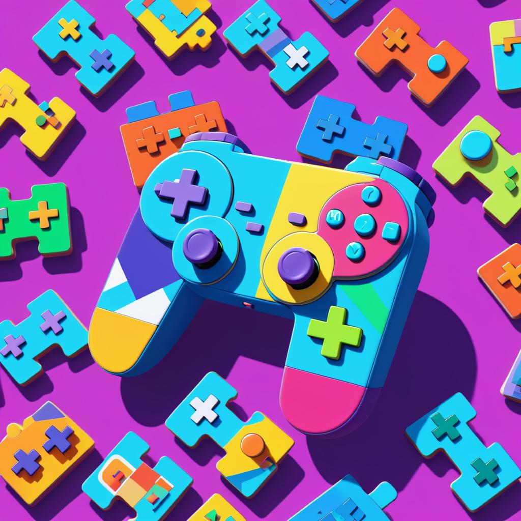 Colorful Puzzle Piece Game Controller