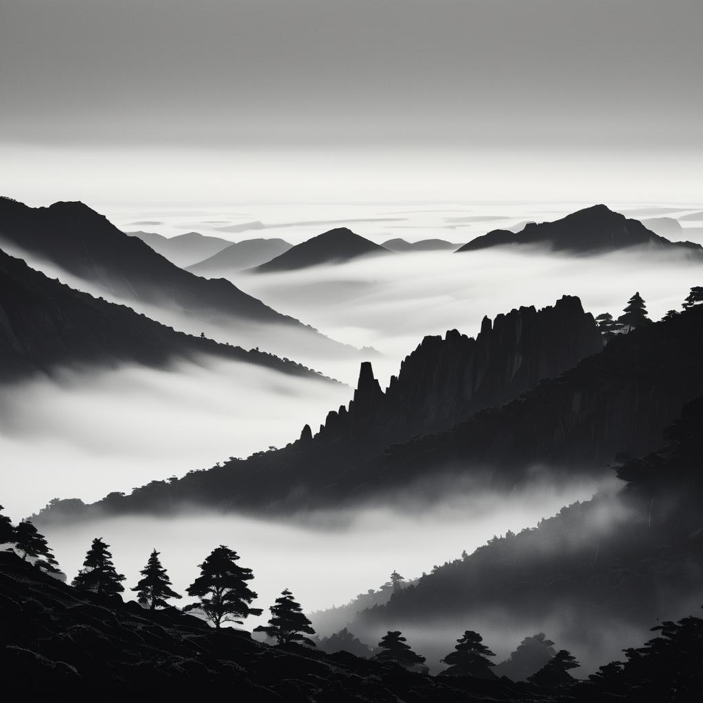 Ethereal Rocky Highlands in Morning Mist