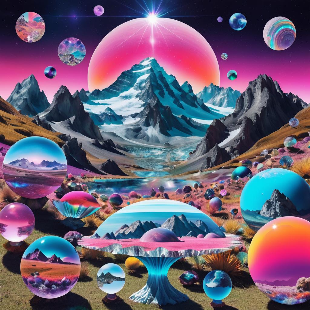 Surreal Psychedelic Collage of Nature and Cosmos