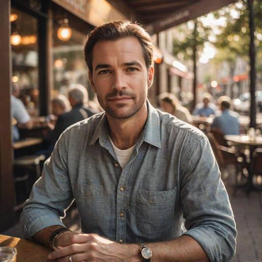 Warm Candid Portrait at Sidewalk Café